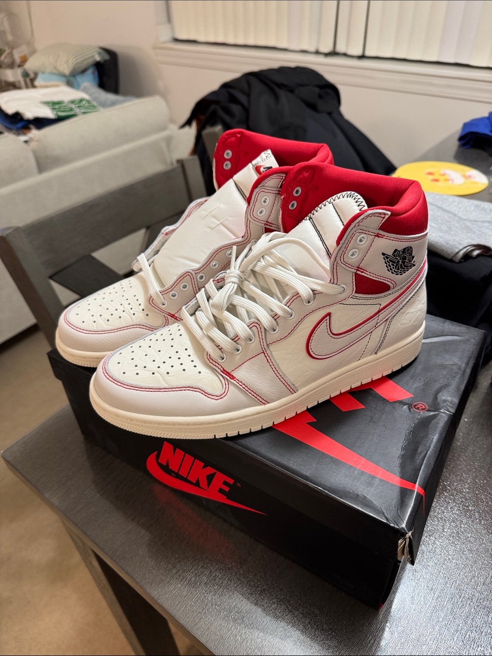 Nike Air Jordan 1 High OG White & Red Men's Sneakers